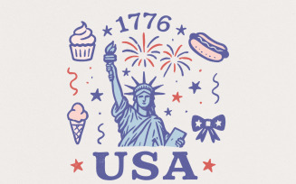 Retro USA Coquette PNG, Preppy 4th of July PNG, Girly Patriotic Memorial Day PNG, Vintage