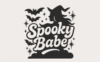 Spooky Babe png Files, Retro Halloween Shirt png, Trendy Witchy png for pod, Spooky Season png,