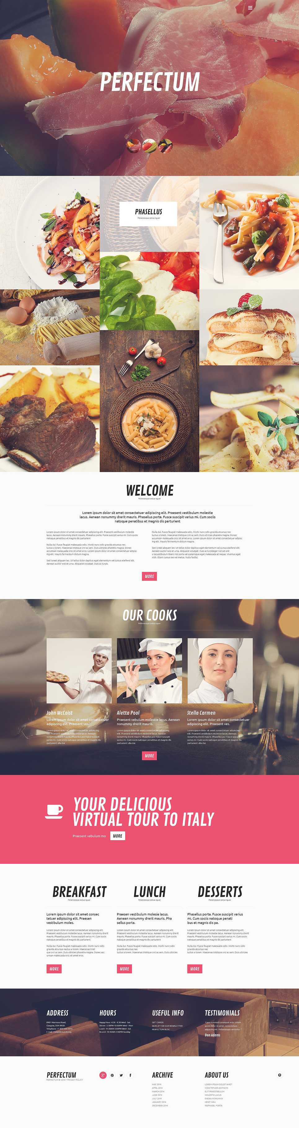 Cafe and Restaurant WordPress Theme New Screenshots BIG