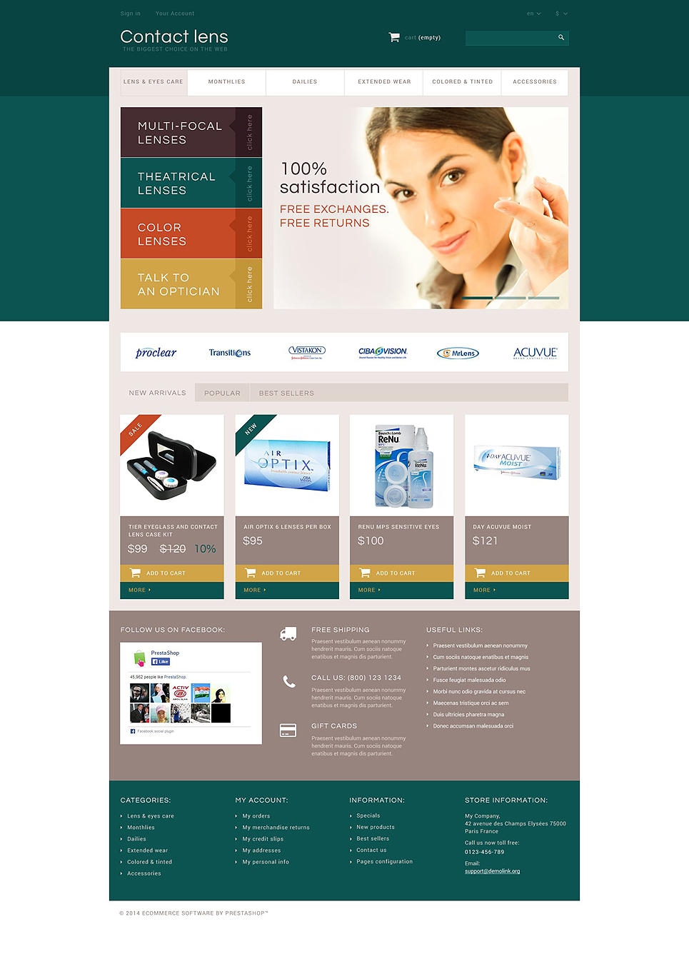 Contact Lens Store PrestaShop Theme New Screenshots BIG