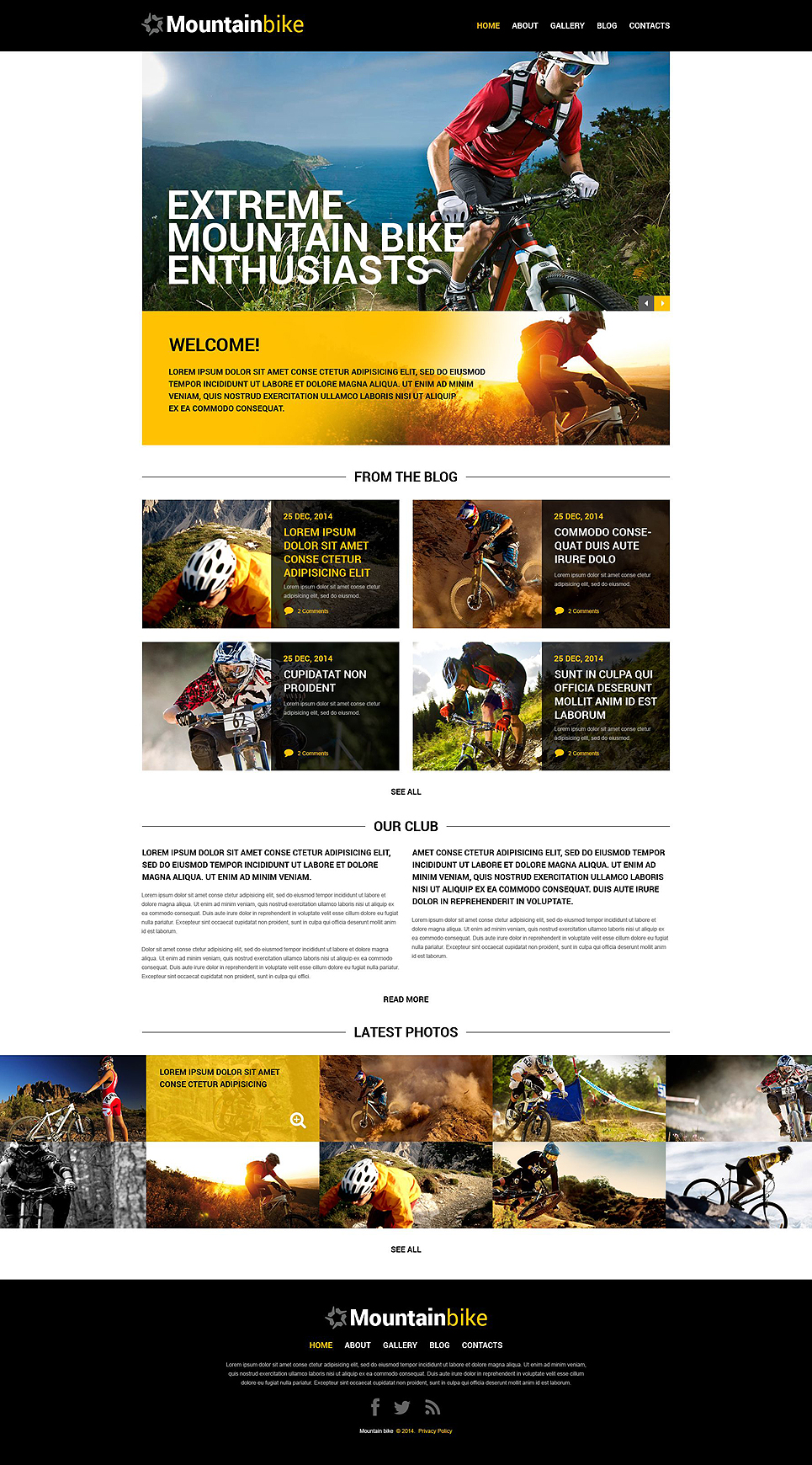 Cycling Responsive Website Template New Screenshots BIG