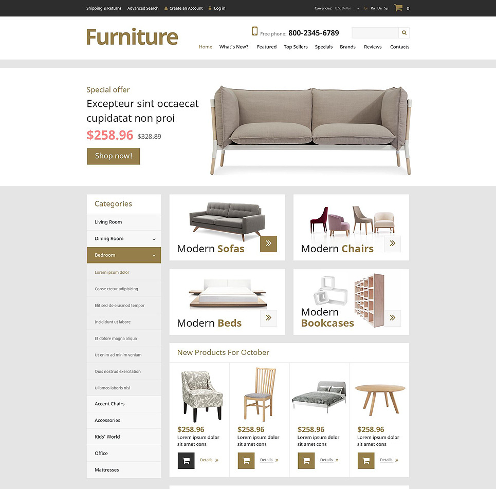 Furniture Manufacturing osCommerce Template Big Screenshot Furniture Manufacturing OsCommerce Template New Screenshots BIG