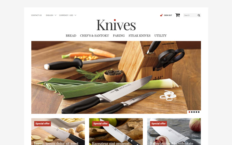 Knives Store PrestaShop Theme
