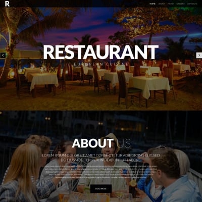 European Restaurant Responsive Template Siti Web