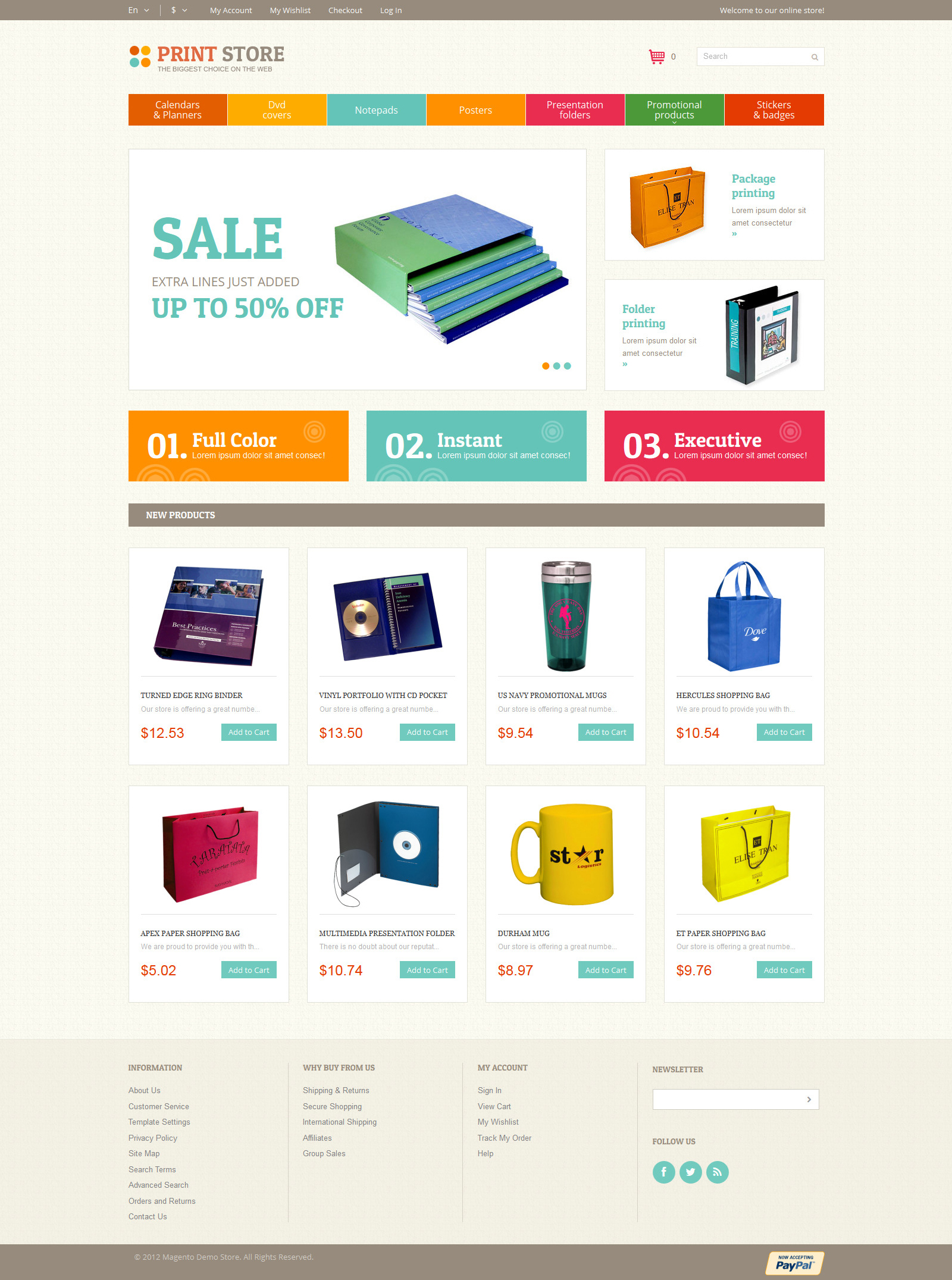 "Print Store Magento Theme" Responsive Magento Thema №52429