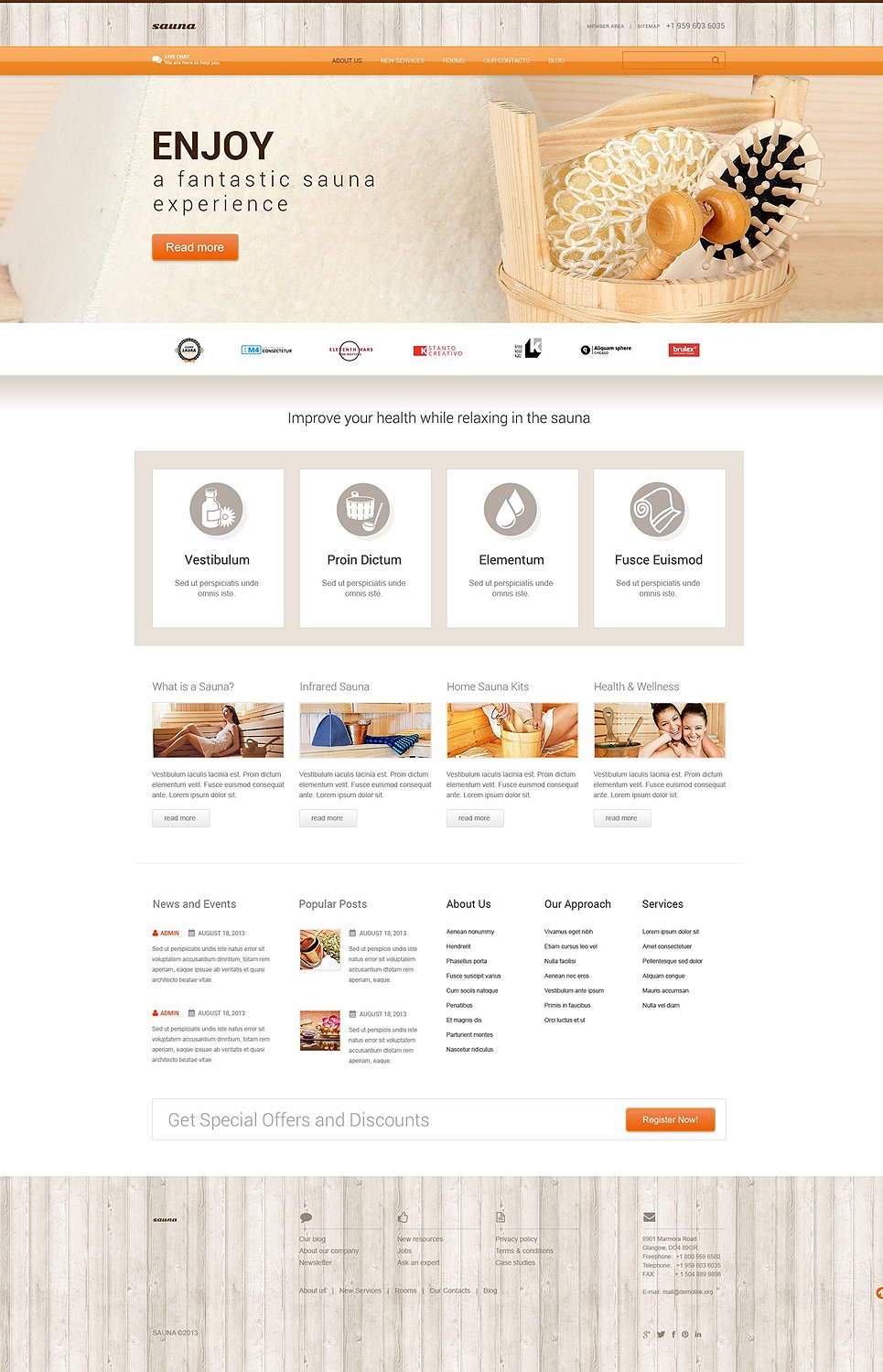 Sauna WordPress Theme New Screenshots BIG