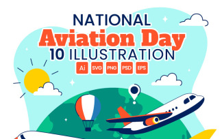 10 National Aviation Day Illustration