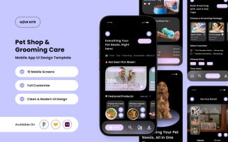 Meow Woof – Grooming App Design Template