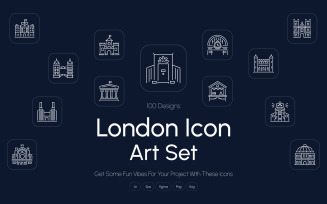 Modern London Icon Art Set