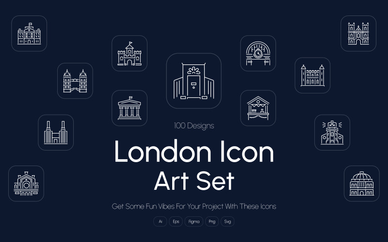 Modern London Icon Art Set Icon Set