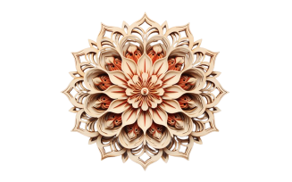 3d flower mandala with transparent background