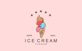 Ice Cream Logo Fresh Sweet V3