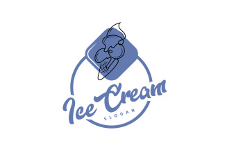 Ice Cream Logo Fresh Sweet V7