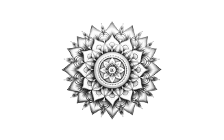 Watercolor decorative ornament with transparent background