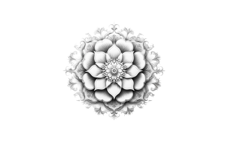 Watercolor flower mandala with transparent background