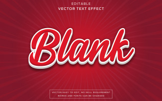 Blank Red & White 3D Editable Text Effect Editable 3D Text Red & White Vector Title