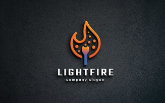 Fire Light - Burning Match Logo