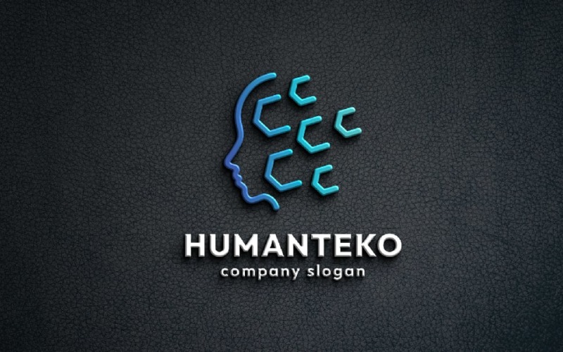 Human Head Virtual Technology Logo Logo Template