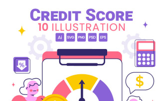 10 Credit Score Rating Illustration