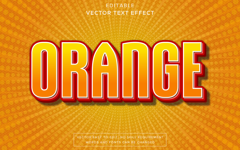 Orange 3D Text Effect Bold Editable Vector Style Editable Orange 3D Vector Text Style Vibrant Orange Illustration