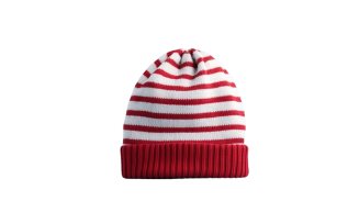 Red and white beanie png background