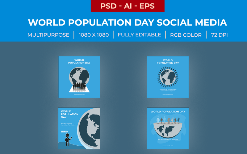 World Population Day Awareness Design Social Media