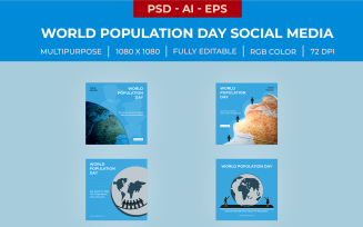 World Population Day Promoting Global Awareness Social Media Template