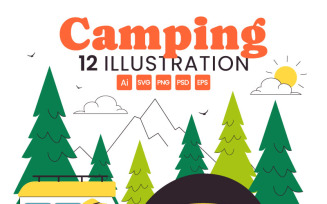 10 Summer Camping Illustration