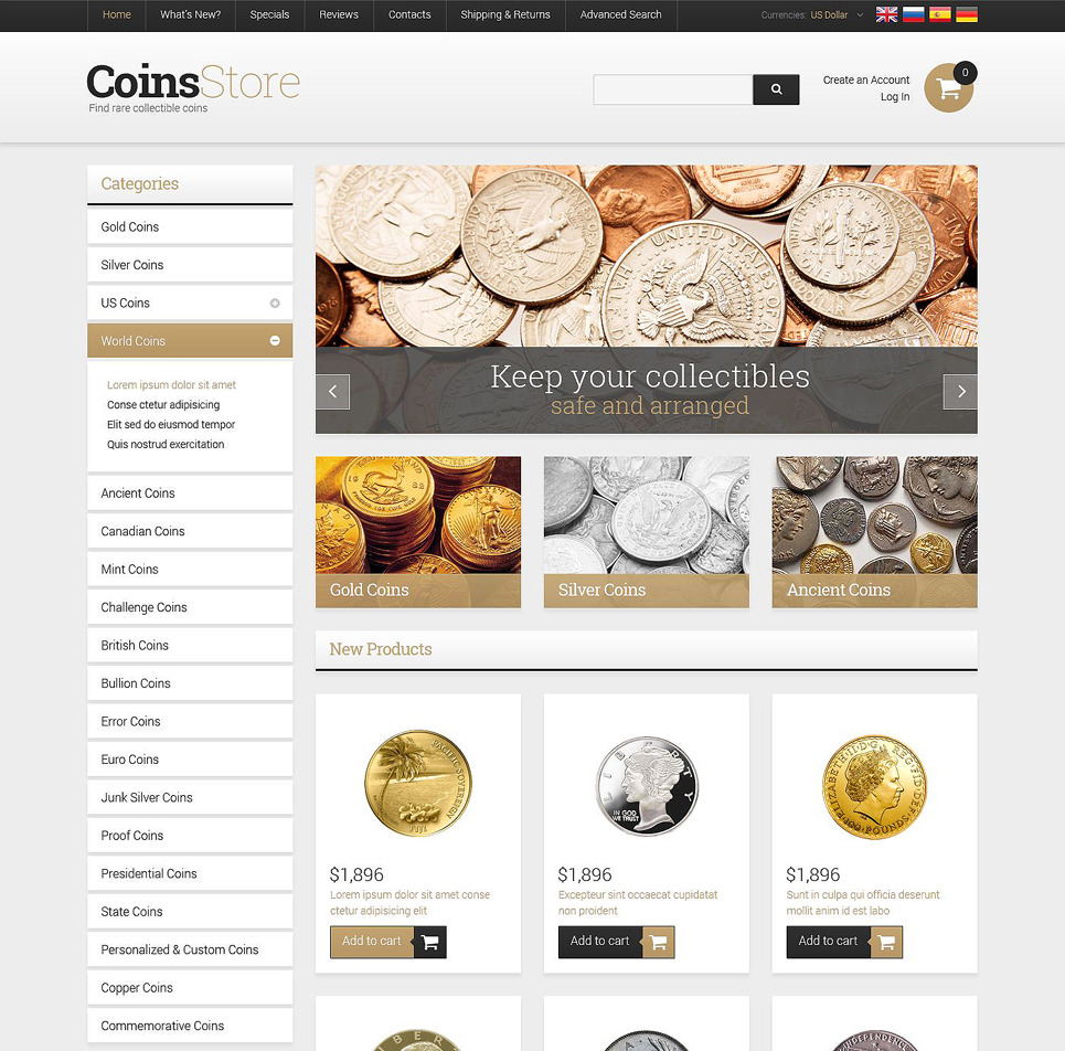 Antique Store osCommerce Theme Big Screenshot Antique Store OsCommerce Template New Screenshots BIG