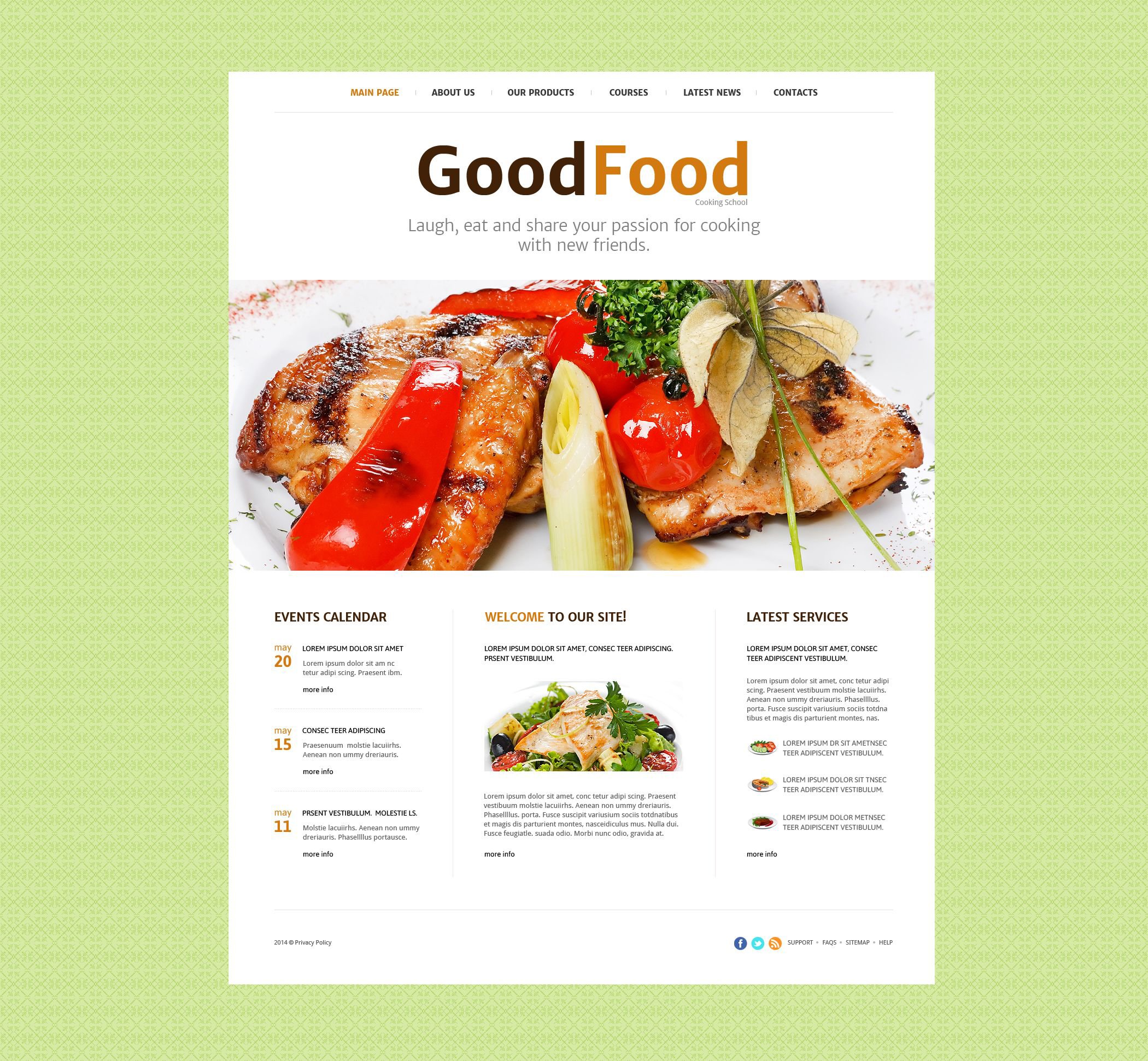Cooking School Website Template 52545 Original 