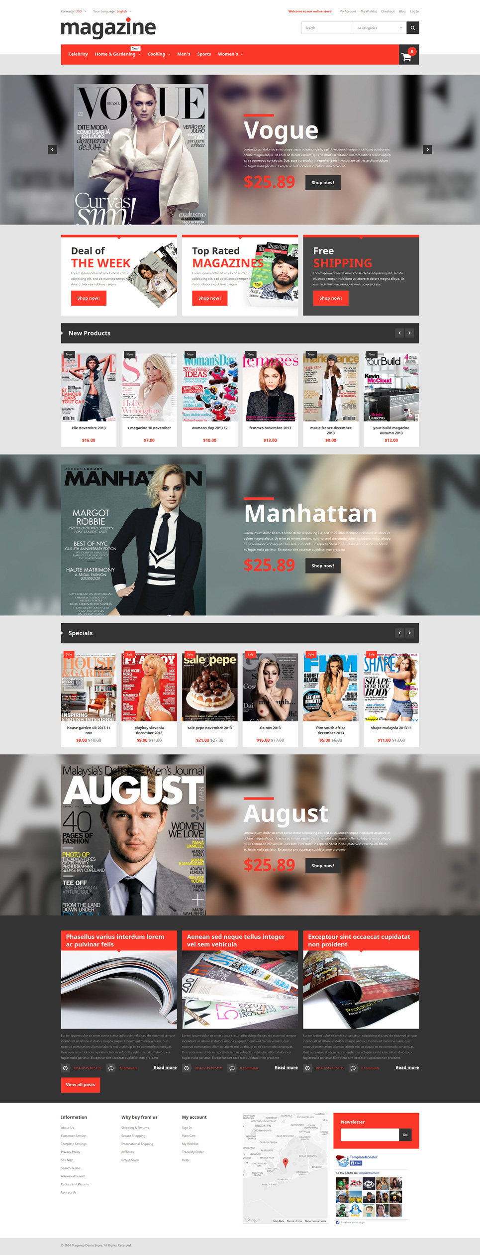 Magazine Store Magento Theme New Screenshots BIG