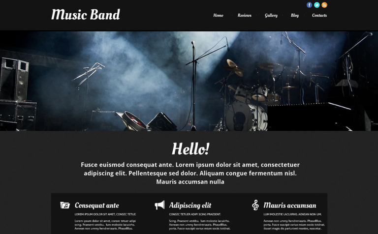 Music Band Responsive Website Template Big Screenshot Music Band Responsive Website Template New Screenshots BIG