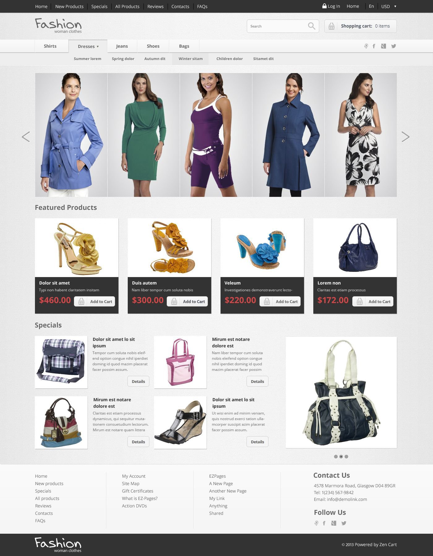 Plantilla ZenCart #52517 para Sitio de Tienda de Ropa - captura de pantalla