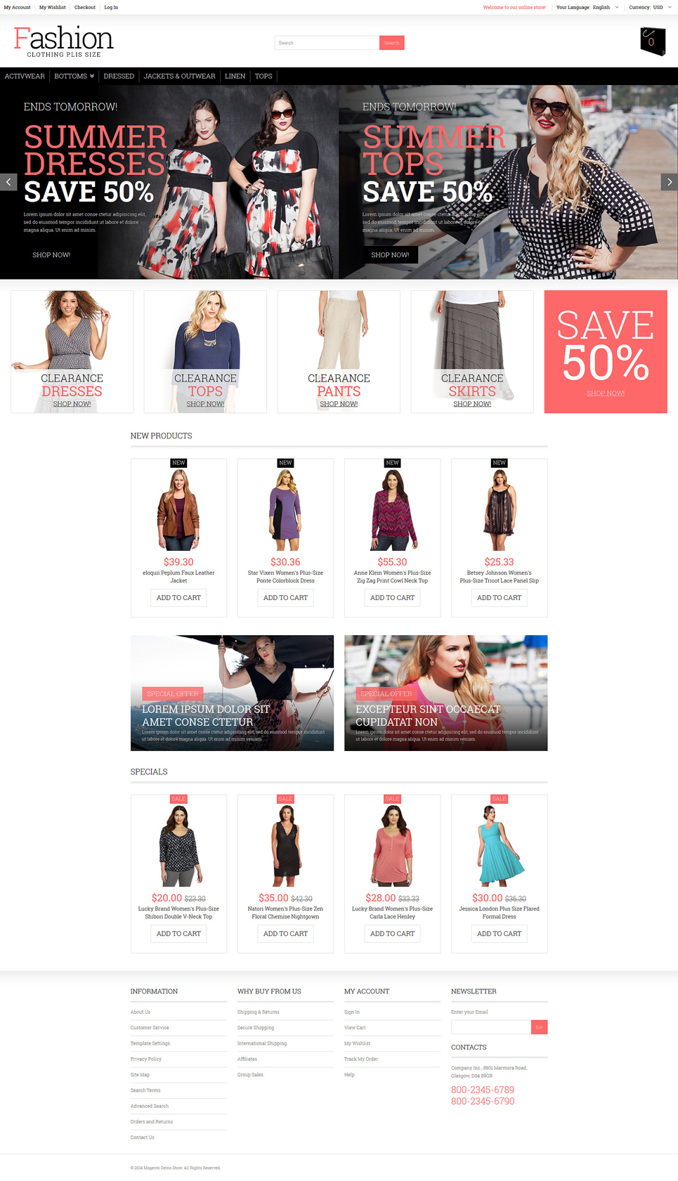 Plus Size Women Clothing Magento Theme New Screenshots BIG