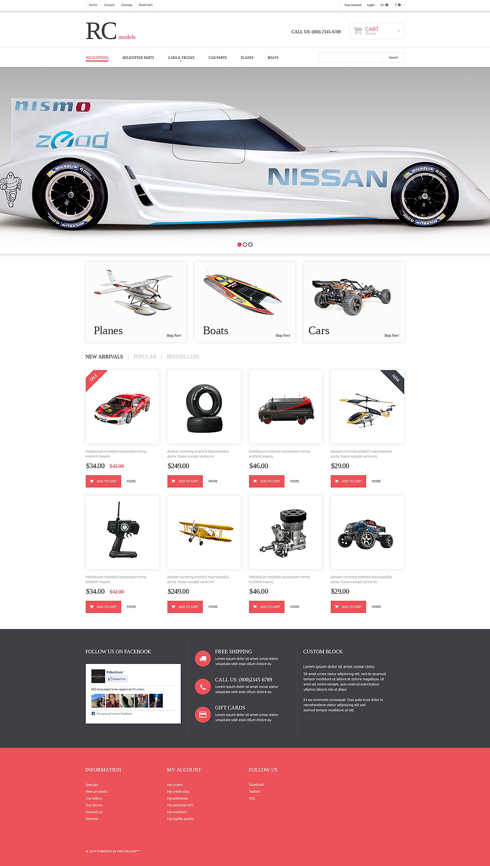 Radio Control Hobby Shop PrestaShop Theme New Screenshots BIG