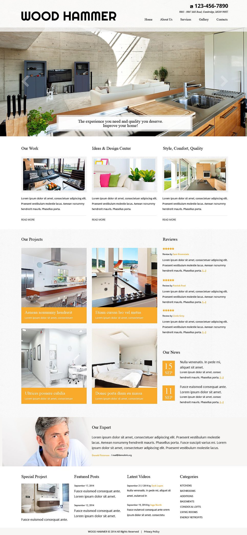 Residential Remodeling Website Template #52522