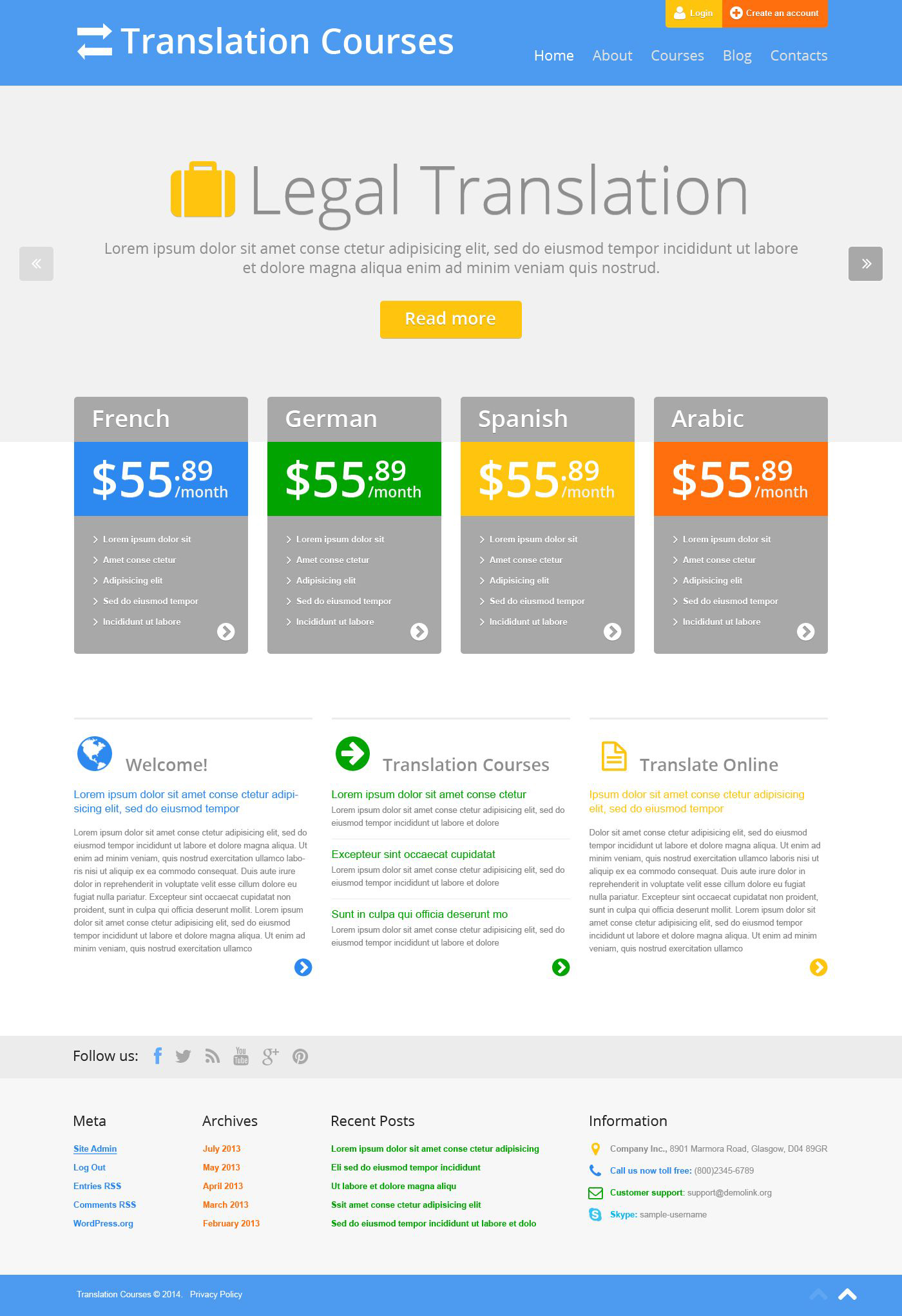 Responzivní WordPress motiv "Translation Bureau Site" #52553