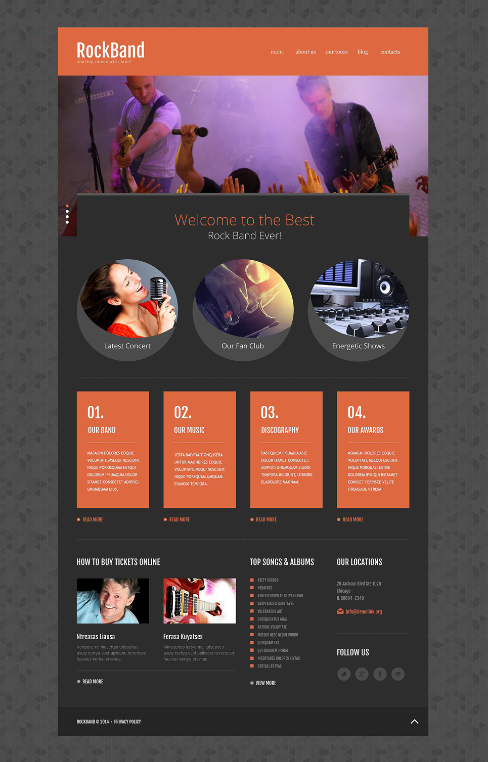 Rock Band Website Template New Screenshots BIG