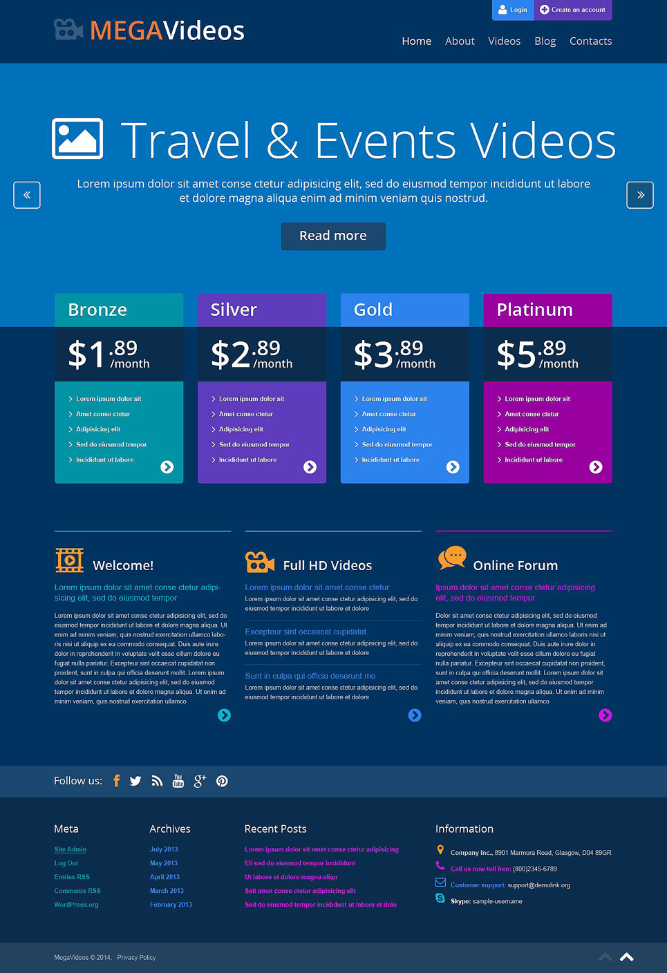 Video Services WordPress Theme New Screenshots BIG