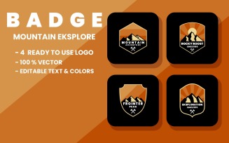 Adventure Mountain Badge Logo Set
