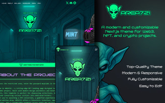 AREA721 – NFT Project Landing Theme with React, Next.js and Styled Components