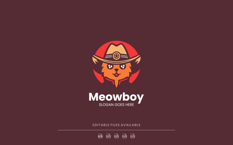 Cat Mascot Logo Design Template Logo Template