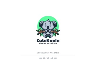 Cute Koala Mascot Logo Design