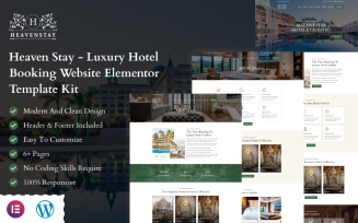 Heaven Stay - Luxury Hotel Booking Website Elementor Template Kit