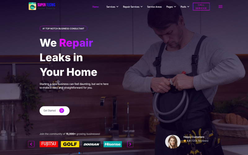 Jl SuperTecnic Pro Household Appliances & Plumbing Handyman Services Template Joomla Template