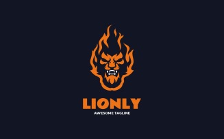 Lion Fire Mascot Logo Design
