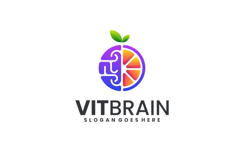 Modern Gradient Fruit Logo Design Logo Template