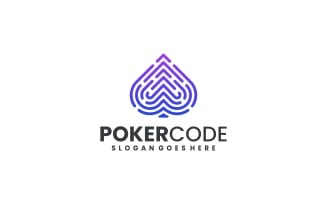 Modern Gradient Poker code Logo Design