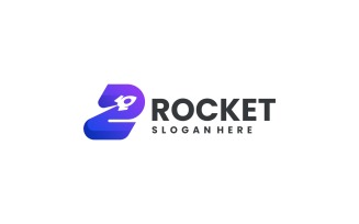 Modern Gradient Rocket R Letter Logo Design