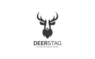 Monochrome Bold Deer Logo Design